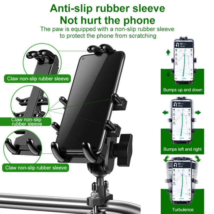 U-shaped Bolt Ball-Head Motorcycle Handlebar Multi-function Eight-jaw Aluminum Phone Navigation Holder Bracket, Width of Phone: 6.5-10.2cm  , U-shaped Bolt