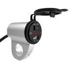 ZH-975A1 Motorcycle Aluminum Alloy Waterproof Mobile Phone Single USB Charger with Red Voltmeter, ZH-975B1, ZH-975A1