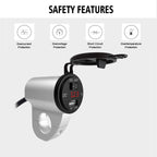 ZH-975A1 Motorcycle Aluminum Alloy Waterproof Mobile Phone Single USB Charger with Red Voltmeter, ZH-975B1, ZH-975A1