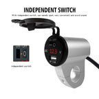 ZH-975A1 Motorcycle Aluminum Alloy Waterproof Mobile Phone Single USB Charger with Red Voltmeter, ZH-975B1, ZH-975A1