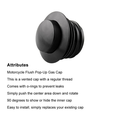 Motorcycle Flush Pop-up Gas Cap with O-ring for Harley Davidson