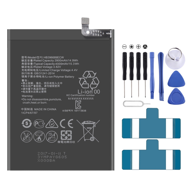 4000mAh HB396689ECW Li-Polymer Battery Replacement for Huawei Y7 Prime / Y7 2017 / Enjoy 7 Plus, For Huawei Y7 Prime