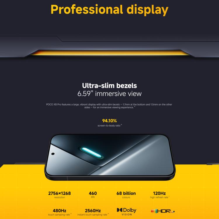 Xiaomi POCO X8 Pro Global, 8GB+512GB, In-screen Fingerprint, 6.59 inch Xiaomi HyperOS 3 Dimensity 8500-Ultra Octa Core, NFC, Network: 5G, 8GB+512GB