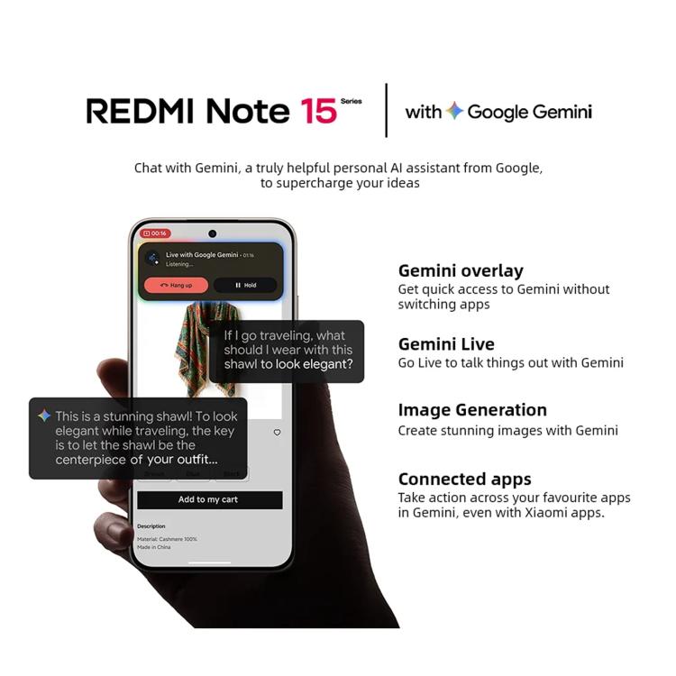 Xiaomi Redmi Note 15 Pro 5G Global, 12GB+256GB, In-screen Fingerprint, 6.83 inch Xiaomi HyperOS 2 MediaTek Dimensity 7400-Ultra Octa Core, Network: 5G, NFC, 12GB+256GB