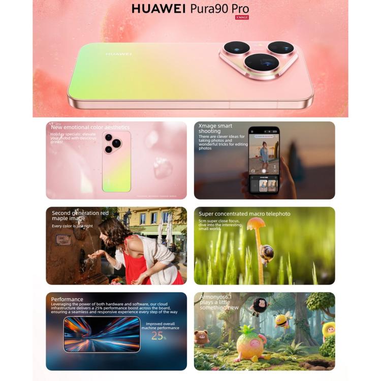 HUAWEI Pura 90 Pro, 16GB+512GB, Side Fingerprint Identification, 6.6 inch HarmonyOS 6.1 Kirin 9030S, NFC, OTG, Not Support Google Play, 16GB+512GB