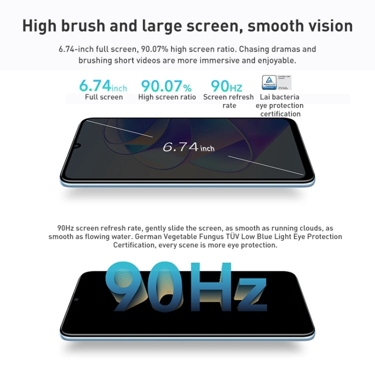 Dual Back Cameras, Side Fingerprint Identification, 6000mAh Battery, 6.74 inch Magic UI 6.1 (Android 12) MediaTek Dimensity 700 Octa Core up to 2.2GHz, Network: 5G, Not Support Google Play, 8GB+128GB