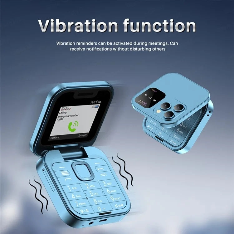 SERVO i16 Pro Mini Flip Phone, 1.77 inch, MTK6261D, 23 Keys, Support Bluetooth, FM, Magic Sound, Quick Dial, GSM, Dual SIM