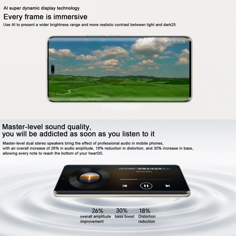 Honor 300 Pro, 12GB+512GB, Screen Fingerprint, 6.78 inch MagicOS 9.0 / Android 15 Snapdragon 8 Gen 3 Octa Core, Network: 5G, NFC, OTG, Not Support Google Play, Honor 300 Pro, 12GB+512GB
