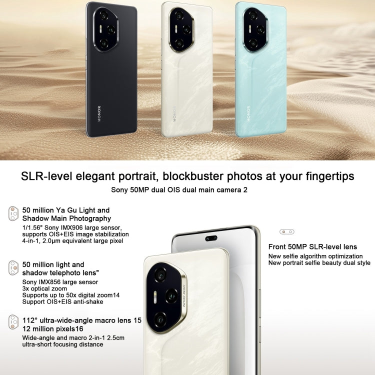 Honor 300 Pro, 12GB+512GB, Screen Fingerprint, 6.78 inch MagicOS 9.0 / Android 15 Snapdragon 8 Gen 3 Octa Core, Network: 5G, NFC, OTG, Not Support Google Play, Honor 300 Pro, 12GB+512GB