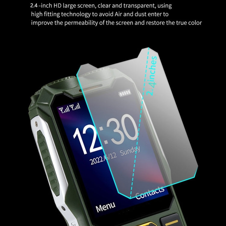 Q8-1 Triple Proofing Elder Phone, 16800mAh Battery, 2.4 inch, 21 Keys, Bluetooth, LED Flashlight, FM, SOS, Dual SIM, Network: 4G, Q8-1 4G