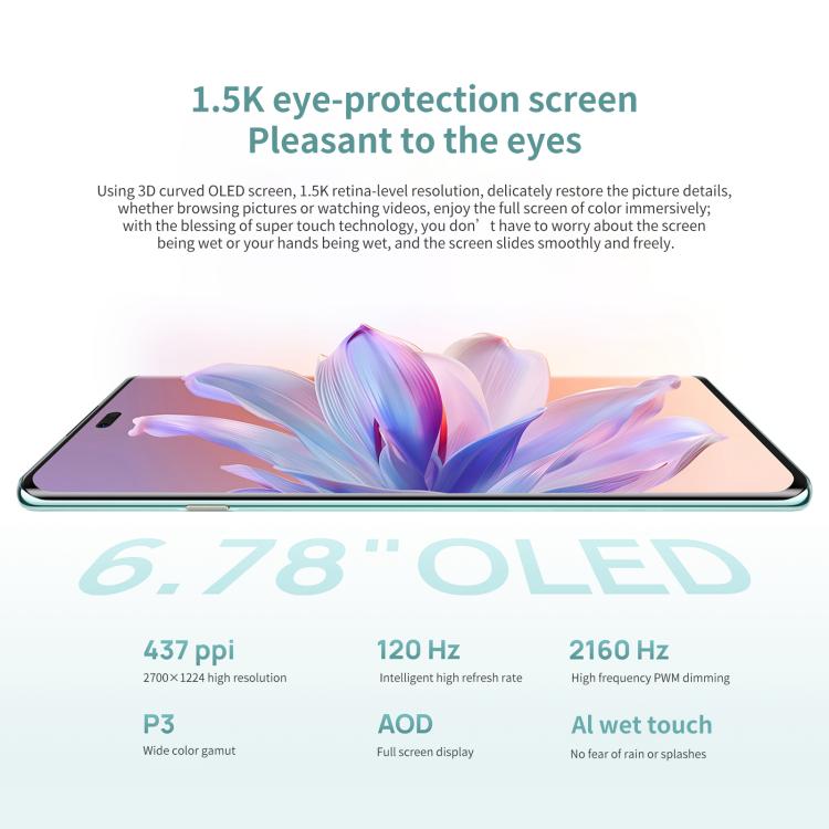 HUAWEI Enjoy 70X, 8GB+128GB, Screen Fingerprint, 6.78 inch HarmonyOS 4.2 Kirin 8000A Hexa Core, Network: 4G, OTG, NFC, Not Support Google Play, 8GB+128GB(White), 8GB+128GB(Black)