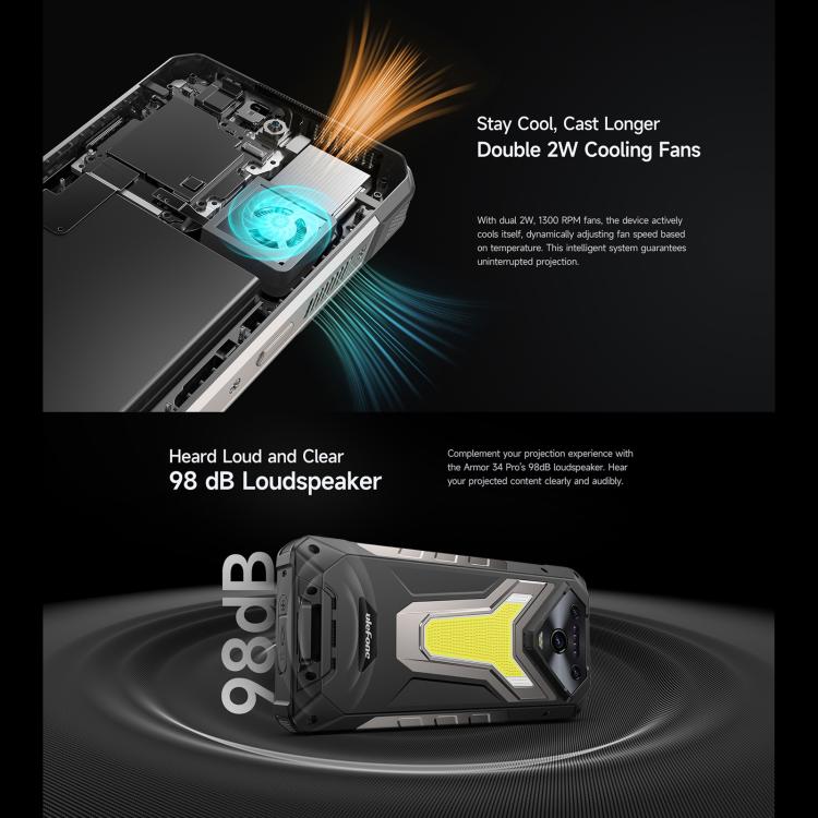Ulefone Armor 34 Pro, 16GB+512GB, Night Vision, IP68/IP69K Rugged Phone, 6.95 inch Android 15 MediaTek Dimensity 7300 Octa Core, Network: 5G, NFC, OTG, Armor 34 Pro