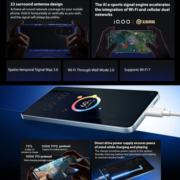 vivo iQOO Neo10 Pro+, 16GB+512GB, Screen Fingerprint, 6.82 inch Android 15 OriginOS 5 Snapdragon 8 Elite Octa Core, OTG, NFC, Network: 5G, Support Google Play, 16GB+512GB