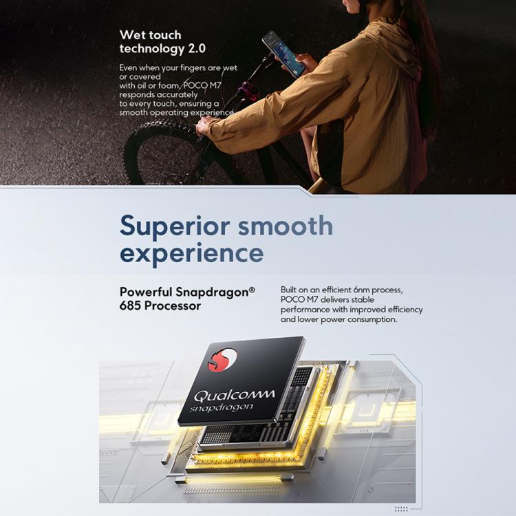 Xiaomi POCO M7 Global, 8GB+256GB, Side Fingerprint, 6.9 inch Xiaomi HyperOS 2 Snapdragon 685 4G Octa Core, NFC, Network: 4G, 8GB+256GB
