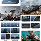 Blackview ROCK 1 Rugged Phone, 8GB+256GB, 6.56 inch Android 16 MT6769V/CB Helio G81 Octa Core, Network: 4G, OTG, NFC, ROCK 1 8GB+256GB