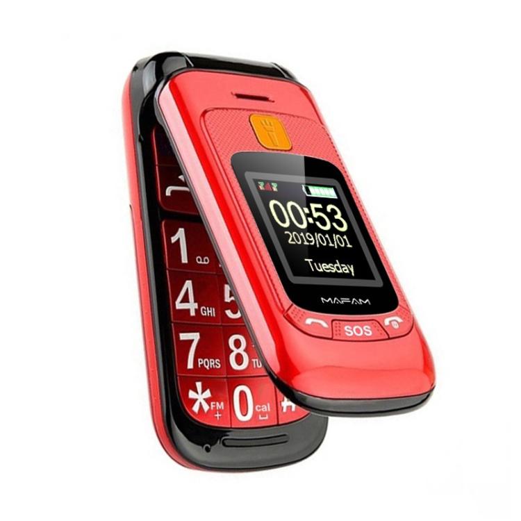 Mafam F899 Flip Phone, 2.4 inch, 32MB+32MB, Support FM, SOS, GSM, Family Number, Big Keys, Dual SIM, UK Plug, UK Plug