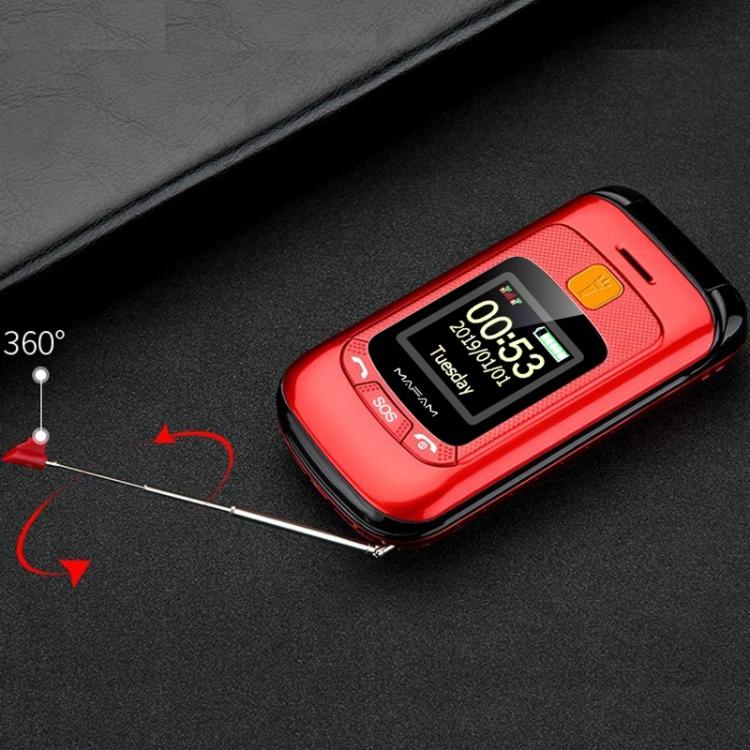 Mafam F899 Flip Phone, 2.4 inch, 32MB+32MB, Support FM, SOS, GSM, Family Number, Big Keys, Dual SIM, UK Plug, UK Plug