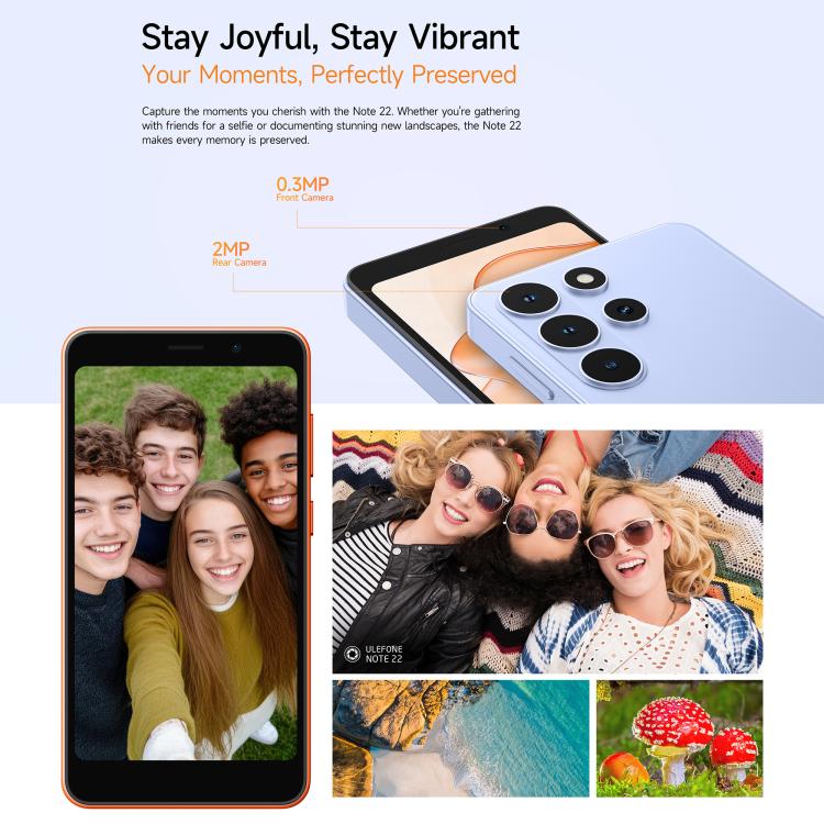 Ulefone Note 22, 3GB+32GB, 5.0 inch Android 16 Go Unisoc T7100 Octa Core, Network: 4G, OTG