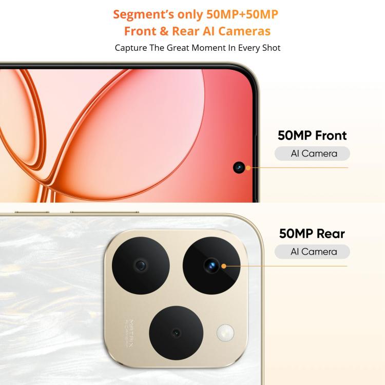 Realme 15T, 12GB+256GB, Screen Fingerprint Identification, 6.57 inch Realme UI 6.0 Android 15 MediaTek Dimensity 6400 Max Octa Core, NFC, Network: 5G, 12GB+256GB