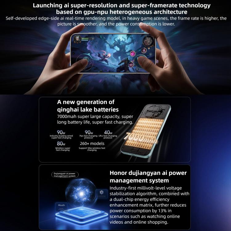 Honor Magic8, 16GB+1TB, Screen Fingerprint, 6.58 inch MagicOS 10.0 / Android 16 Snapdragon 8 Elite Gen 5th Octa Core, Network: 5G, NFC, OTG, 16GB+1TB