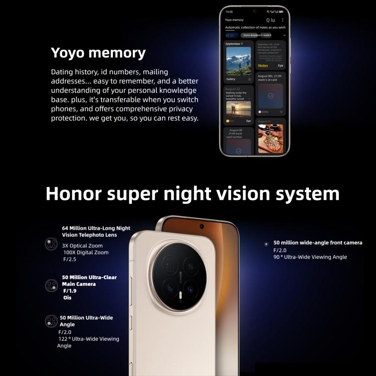 Honor Magic8, 16GB+1TB, Screen Fingerprint, 6.58 inch MagicOS 10.0 / Android 16 Snapdragon 8 Elite Gen 5th Octa Core, Network: 5G, NFC, OTG, 16GB+1TB