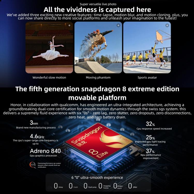 Honor Magic8, 16GB+1TB, Screen Fingerprint, 6.58 inch MagicOS 10.0 / Android 16 Snapdragon 8 Elite Gen 5th Octa Core, Network: 5G, NFC, OTG, 16GB+1TB