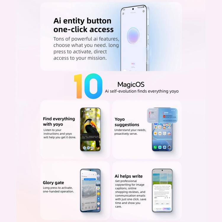 Honor 500, 12GB+256GB, Screen Fingerprint, 6.55 inch MagicOS 10.0 / Android 16 Snapdragon 8s Gen 4 Octa Core, Network: 5G, NFC, OTG, Honor 500, 12GB+256GB