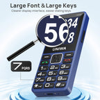 UNIWA V2000 Elder Keypad Phone, 2.4 inch Unisoc T107, 1700mAh Battery, LED Flashlight, SOS, Network: 4G, EU Plug, EU Plug