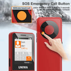 UNIWA V2000 Elder Keypad Phone, 2.4 inch Unisoc T107, 1700mAh Battery, LED Flashlight, SOS, Network: 4G, US Plug, US Plug