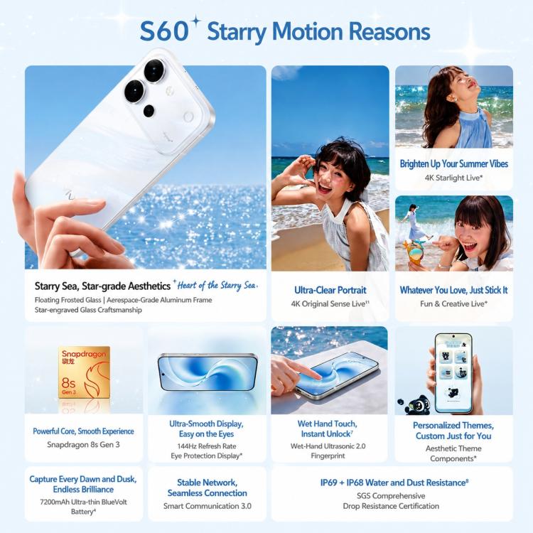 vivo S60, 12GB+512GB, 6.59 inch Android 16 OriginOS 6 Snapdragon 8s Gen 3 Octa Core, OTG, NFC, Network: 5G, Support Google Play, 12GB+512GB
