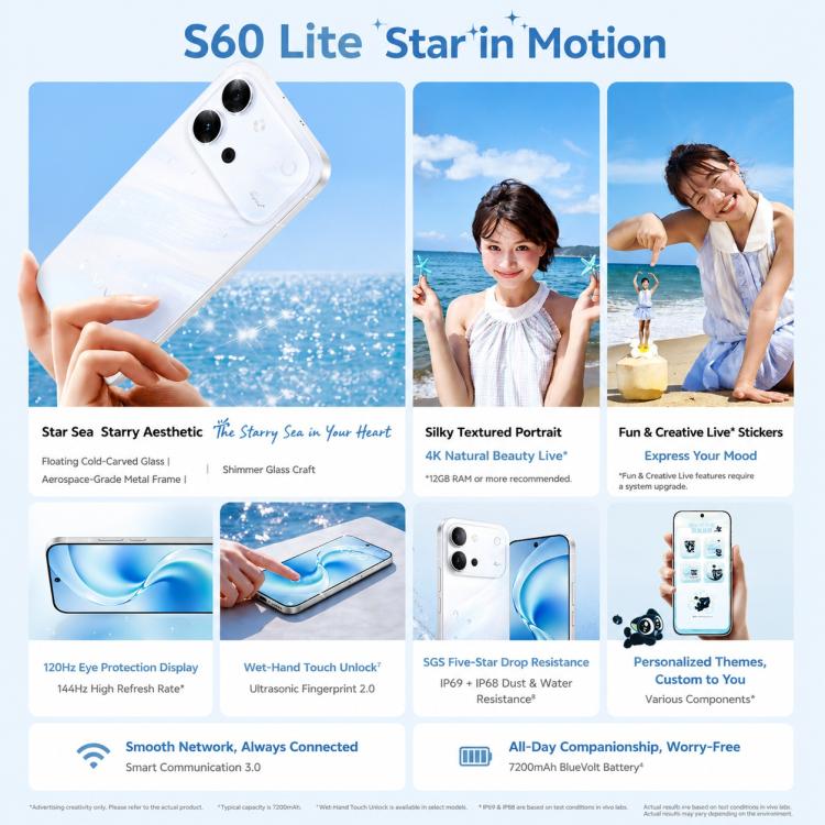 vivo S60 Vitality, 12GB+512GB, 6.59 inch Android 16 OriginOS 6 Dimensity 7500 Full Power Version Octa Core, OTG, NFC, Network: 5G, Support Google Play, 12GB+512GB