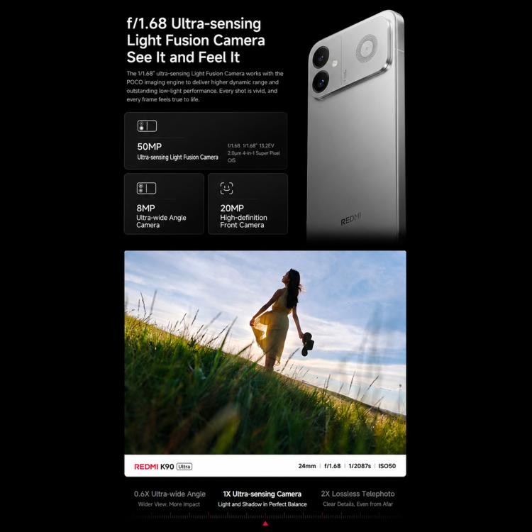 Xiaomi Redmi K90 Ultra, 16GB+512GB, 6.83 inch Xiaomi HyperOS 3 Snapdragon 8 Elite Octa Core, NFC, Network: 5G, 16GB+512GB