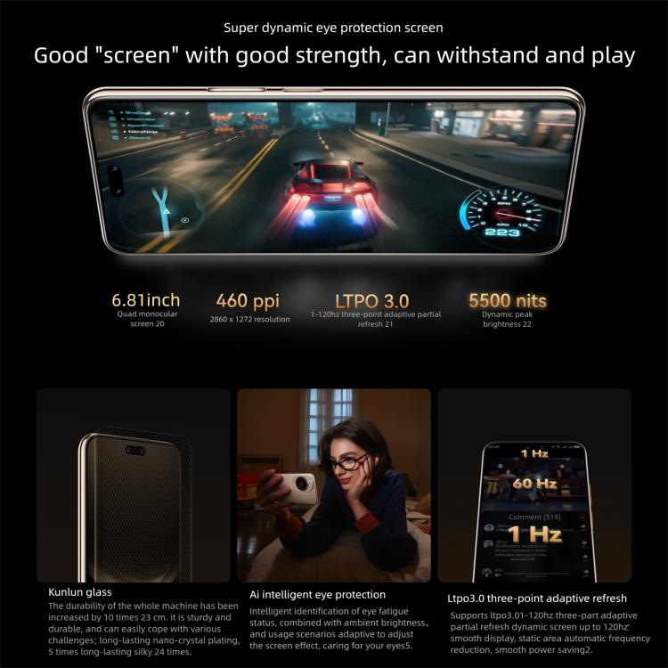 Huawei nova 14 Ultra, 12GB+1TB, Side Fingerprint Identification, 6.81 inch HarmonyOS 5.0, NFC, OTG, Not Support Google Play, 12GB+1TB