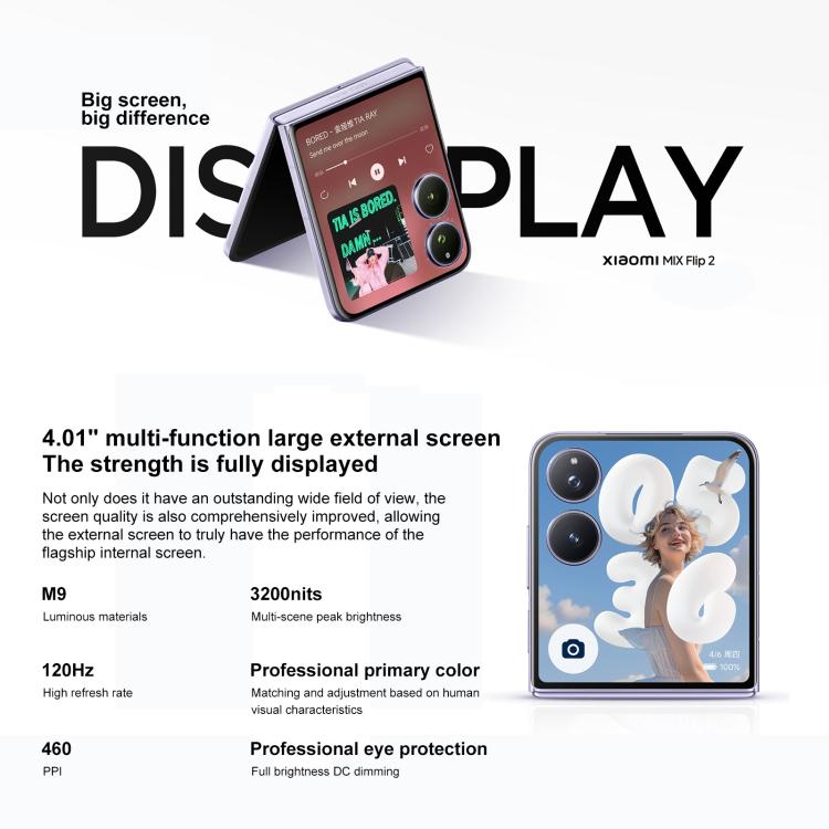 Xiaomi MIX Flip 2, 12GB+512GB, 6.86 inch + 4.01 inch Xiaomi HyperOS 2 Snapdragon 8 Elite Octa Core, NFC, Network: 5G, 12GB+512GB
