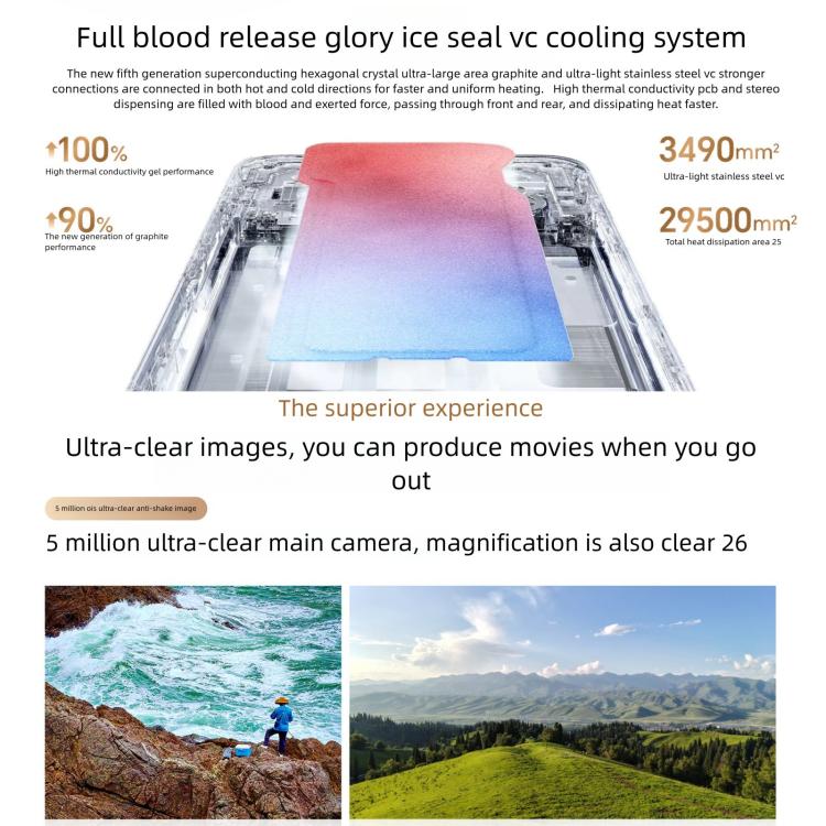 HonorX70, 8GB+128GB, Screen Fingerprint, 6.79 inch MagicOS 9.0 Snapdragon 6 Gen 4 Octa Core, Network: 5G, OTG, NFC, Support Google Play, 8GB+128GB