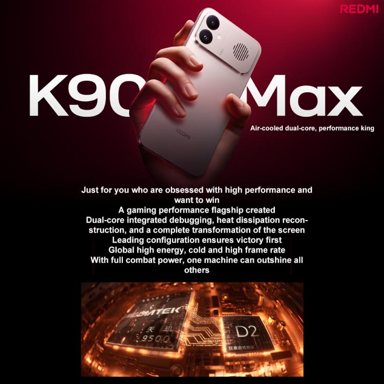 Xiaomi Redmi K90 Max, 12GB+512GB, 6.83 inch Xiaomi HyperOS 3 Dimensity 9500 Octa Core, NFC, Network: 5G, 12GB+512GB