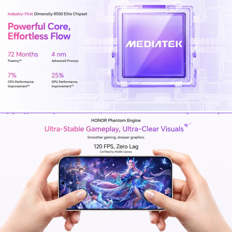 Honor 600 Pro, 12GB+256GB, Screen Fingerprint, 6.57 inch MagicOS 10.0 / Android 16 Dimensity 8550 Elite Octa Core, Network: 5G, NFC, OTG, 12GB+256GB