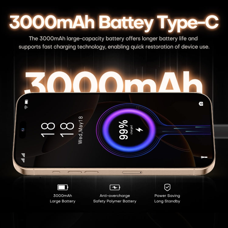 i16 Pro Max / A08, 3GB+32GB, 6.73 inch Screen, Face Identification, Android 8.1 MTK6753 Octa Core, Network: 3G, Dual SIM, UK Plug, i16 Pro Max / A08, UK Plug