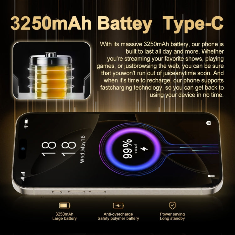 i16 Pro Max / Q5, 2GB+16GB, 6.5 inch Screen, Face Identification, Android 8.1 MTK6580P Quad Core, Network: 3G, Dual SIM, EU Plug, i16 Pro Max / Q5, EU Plug