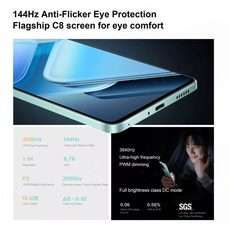 vivo iQOO Z9 Turbo, Dual Back Cameras, 12GB+256GB, Face ID Screen Fingerprint Identification, 6.78 inch Android 14.0 OriginOS 4 Snapdragon 8s Gen 3 Octa Core 3.0GHz, OTG, NFC, Network: 5G, Support Google Play, vivo iQOO Z9 Turbo, 12GB+256GB