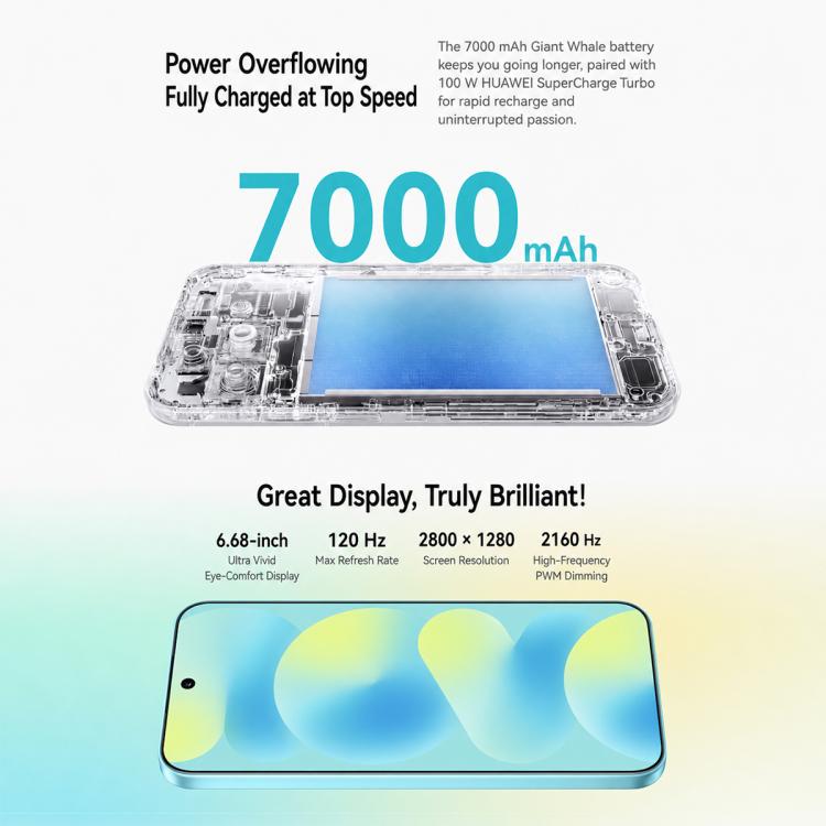 Huawei nova 16, 12GB+512GB, Side Fingerprint Identification, 6.68 inch HarmonyOS 6.1 Kirin 9010S Octa Cora, NFC, OTG, Not Support Google Play, 12GB+512GB