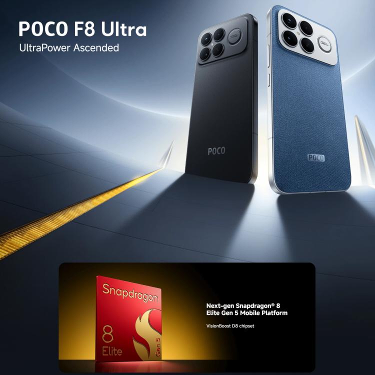 Xiaomi POCO X8 Ultra Global, 16GB+512GB, In-screen Fingerprint, 6.59 inch Xiaomi HyperOS 3 Snapdragon 8 Elite Gen 5 Octa Core, NFC, Network: 5G, 16GB+512GB