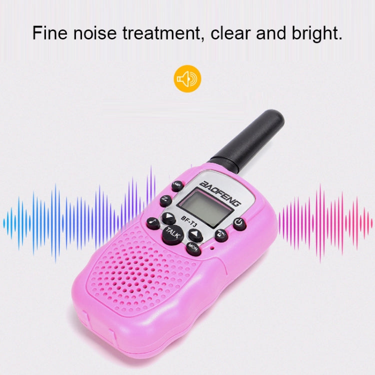 2 PCS BaoFeng BF-T3 1W Children Single Band Radio Handheld Walkie Talkie with Monitor Function, EU Plug, BF-T3 EU Plug