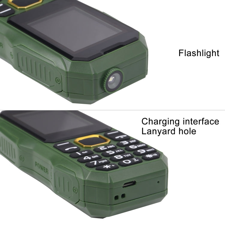 Waterproof Shockproof Dustproof, 5800mAh Battery, 1.8 inch, 21 Keys, LED Flashlight, Dual SIM