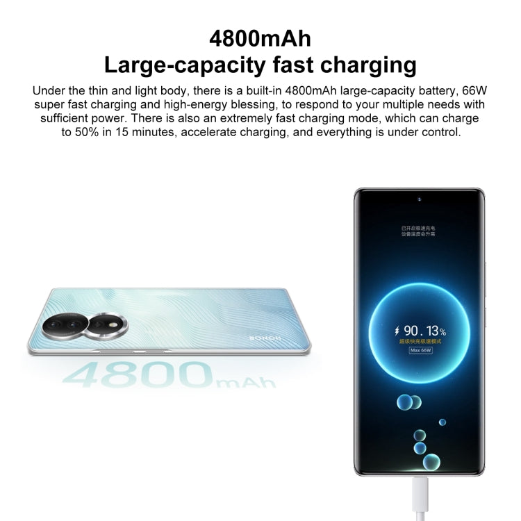 Triple Back Cameras, Screen Fingerprint Identification, 6.67 inch Magic UI 7.0 Qualcomm Snapdragon 782G Octa Core up to  2.7GHz, Network: 5G, OTG, NFC, Not Support Google Play, Honor 80 5G, 12GB+256GB