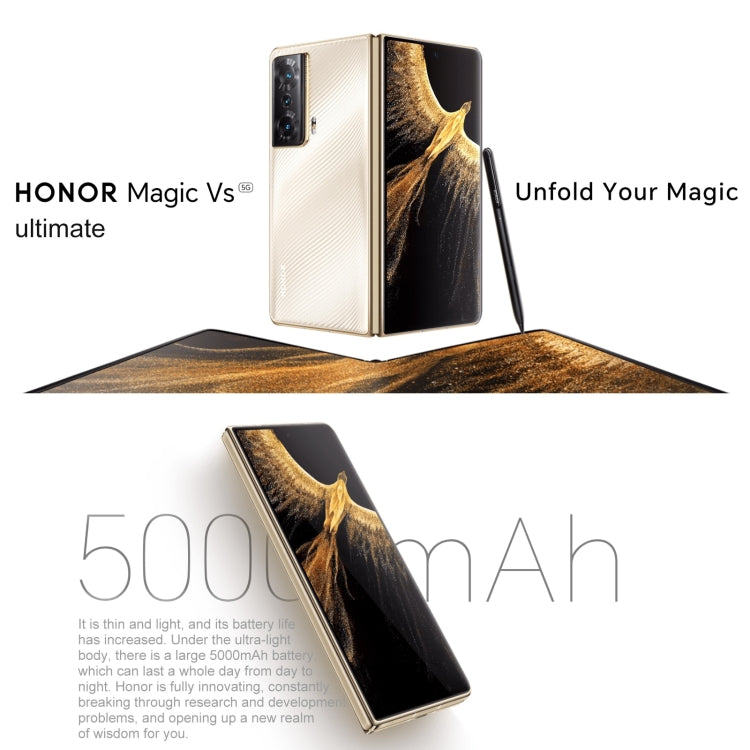 Triple Back Cameras, Side Fingerprint Identification, 7.9 inch + 6.45 inch Magic UI 7.0 Android 12 Qualcomm Snapdragon 8+ Gen 1 Octa Core up to 3.0GHz, Network: 5G, OTG, NFC, Not Support Google Play, Magic Vs Ultimate 5G 16GB+512GB