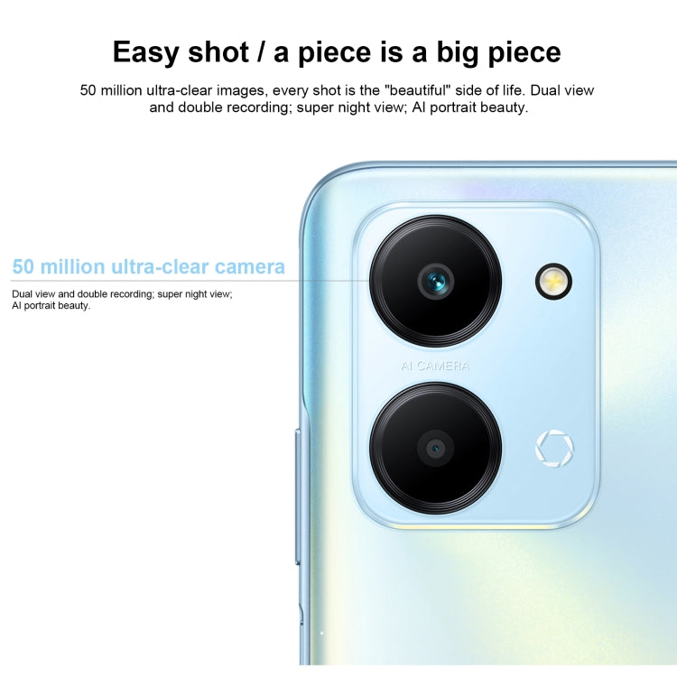 Dual Back Cameras, Side Fingerprint Identification, 6000mAh Battery, 6.74inch Magic UI 6.1 / Android 12  Dimensity 6020 Octa Core, Network: 5G, OTG, Not Support Google Play, 8GB+128GB