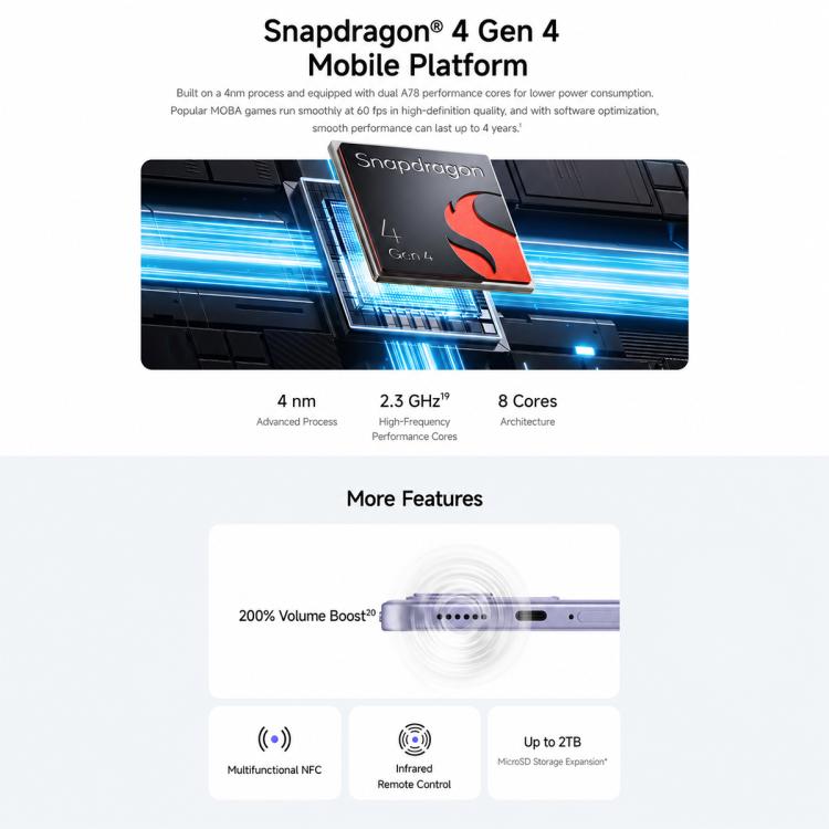 Xiaomi REDMI Note 17 5G, 6GB+128GB,  7 inch Xiaomi HyperOS 3 Snapdragon 4 Gen 4 Octa Core, NFC, Network: 5G, 6GB+128GB