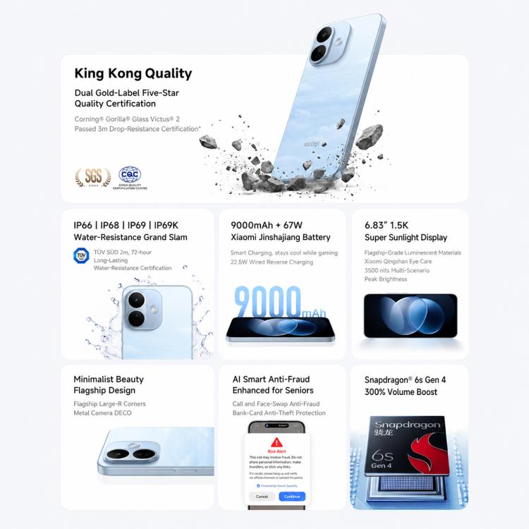 Xiaomi REDMI Note 17 Pro 5G, 8GB+512GB, 6.83 inch Xiaomi HyperOS 3 Snapdragon 6s Gen 4 Octa Core, NFC, Network: 5G, 8GB+512GB