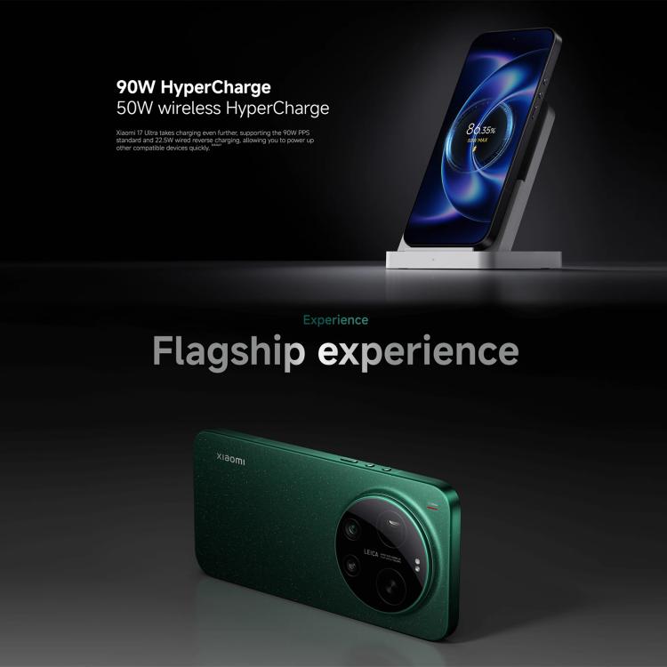 Xiaomi 17 Ultra Global, 16GB+1TB, Ultrasonic Fingerprint, 6.9 inch Xiaomi HyperOS 3 Snapdragon 8 Elite Gen 5 Octa Core, NFC, Network: 5G, 16GB+1TB(Black), 16GB+1TB (Green)
